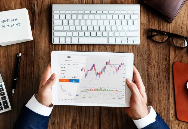 "Stock market charts displaying financial data."