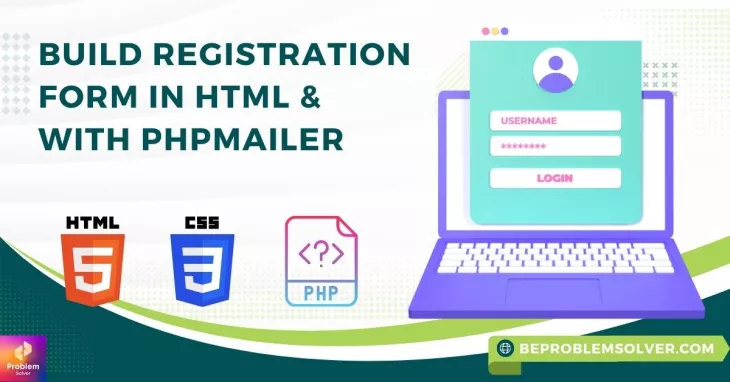 Image of how to build a registration form in HTML and with PHPMailer