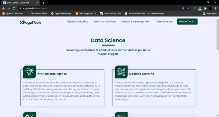 Xroyal.Tech, xroyaltech, Xroyal Tech, data science, digital marketing, web development