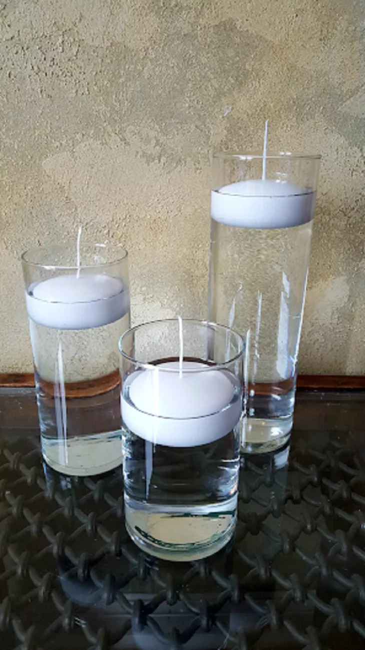 glass floating candle bowl
