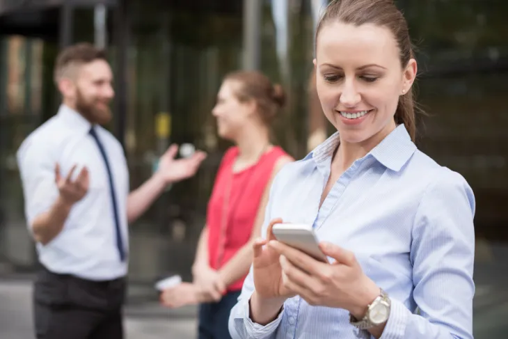 A girl using her mobile