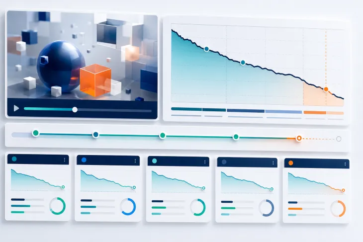 Video retention analytics and audience attention dashboard