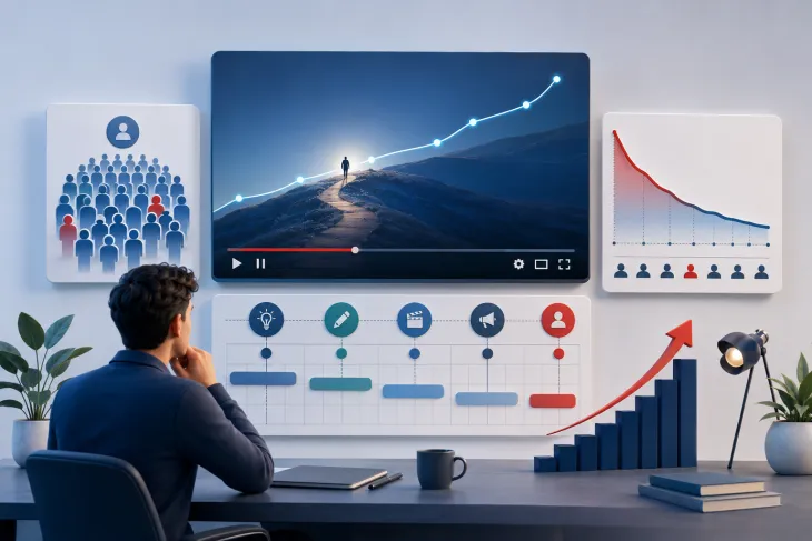 Gradual video audience growth and campaign planning dashboard