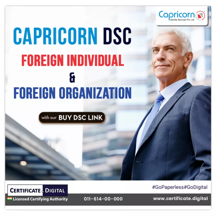 DSC for foreign nationals helps with identity verification and encourages them to conduct secure online transactions. 