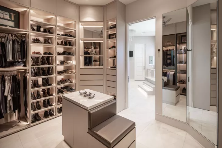 custom walk in closets, modern small walk in closet