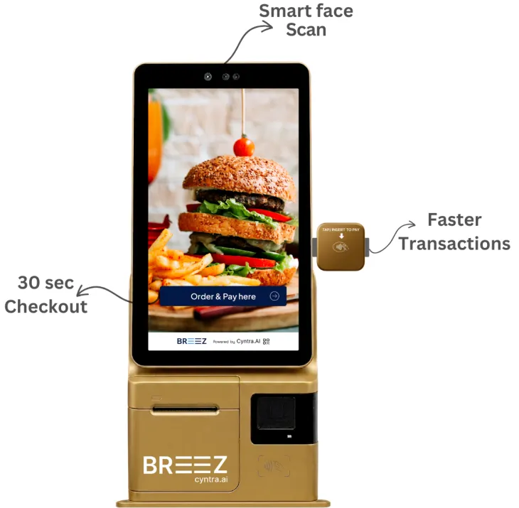 A BREEZ kiosk table top for quick ordeing