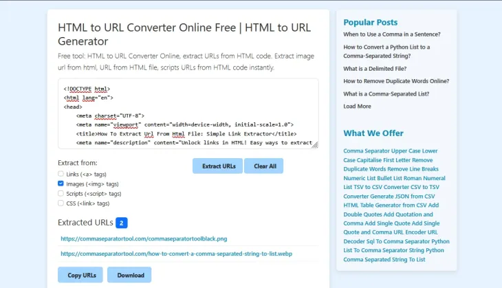 How To Extract Url From Html File