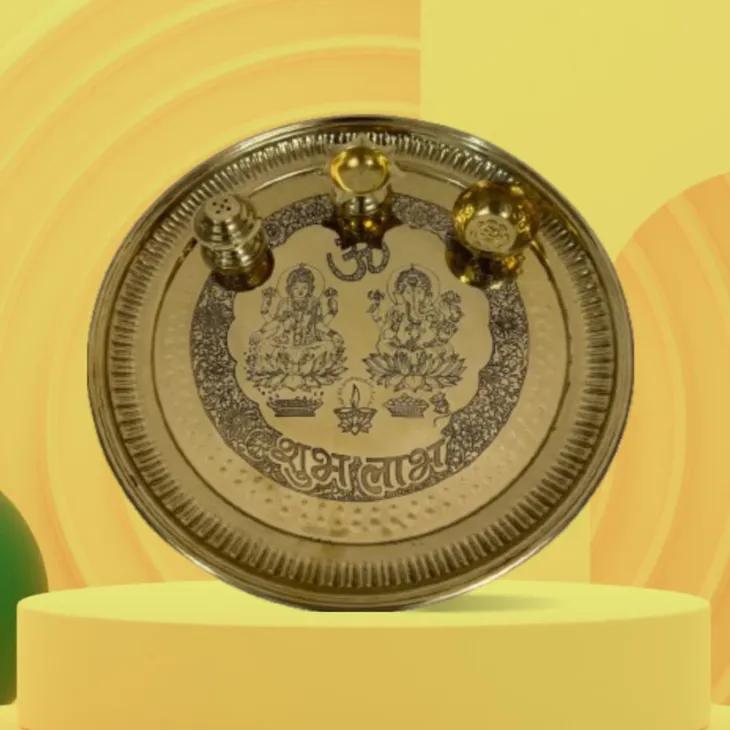 Classic Brass Puja Thali Set 