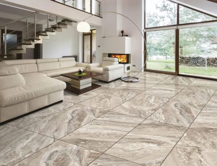 Elegant crema-colored rock tile with a natural stone look.