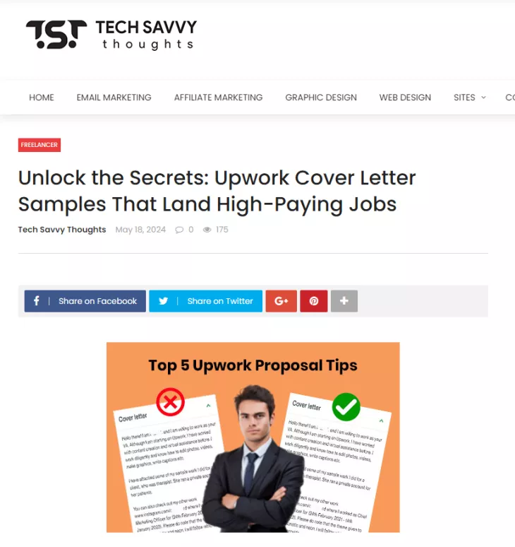 Cover letter for Upwork proposal