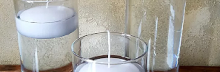 glass floating candle bowl