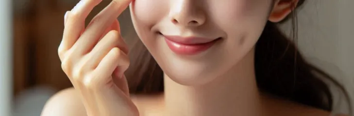 woman applying eye cream on her face