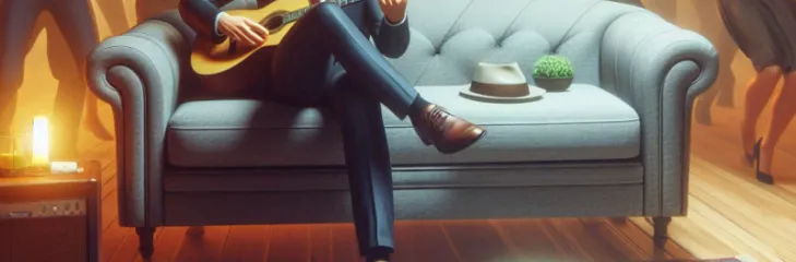 couch and sofa in party with humans dancing