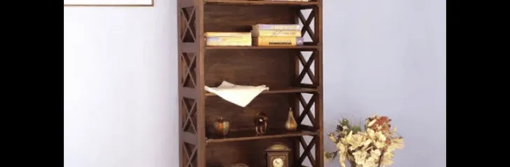 wooden bookshelf