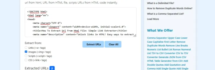 How To Extract Url From Html File