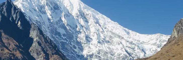 The view of langtang lirung from kyenjing ri. 