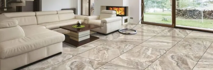 Elegant crema-colored rock tile with a natural stone look.
