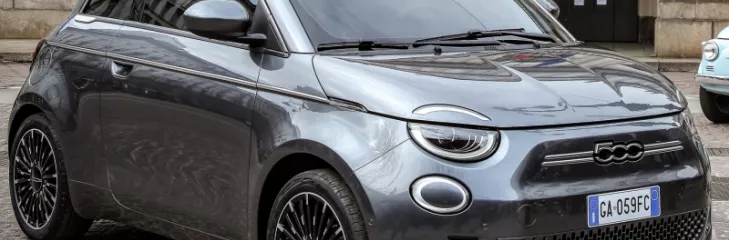 The new Fiat 500e electric car with a 95 hp and 220 Nm